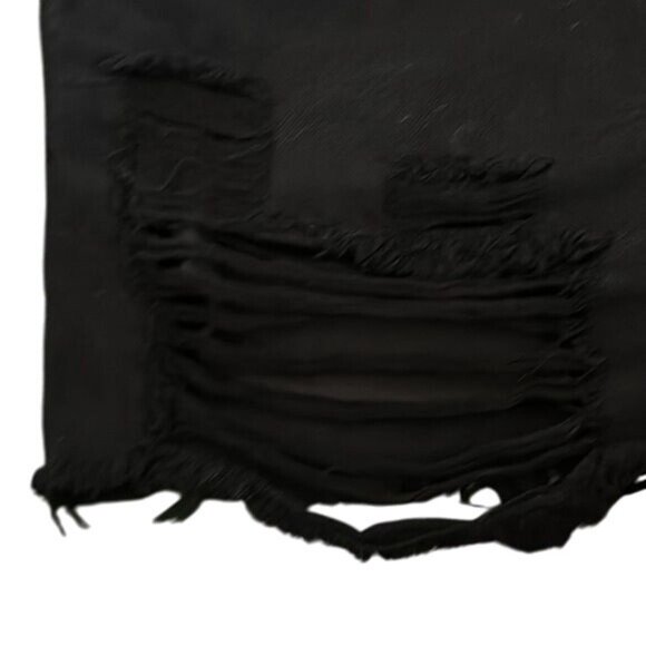 Signature 8 Black Distressed Cut OffJean Shorts Size M - Picture 2 of 8